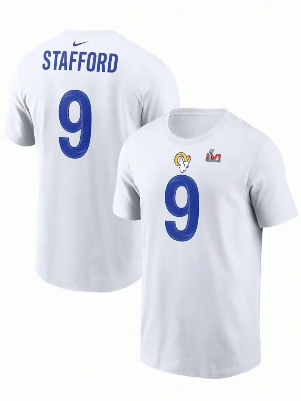 Matthew Stafford Los Angeles Rams Nike Super Bowl LVI T-Shirt - Men’s Large nfl